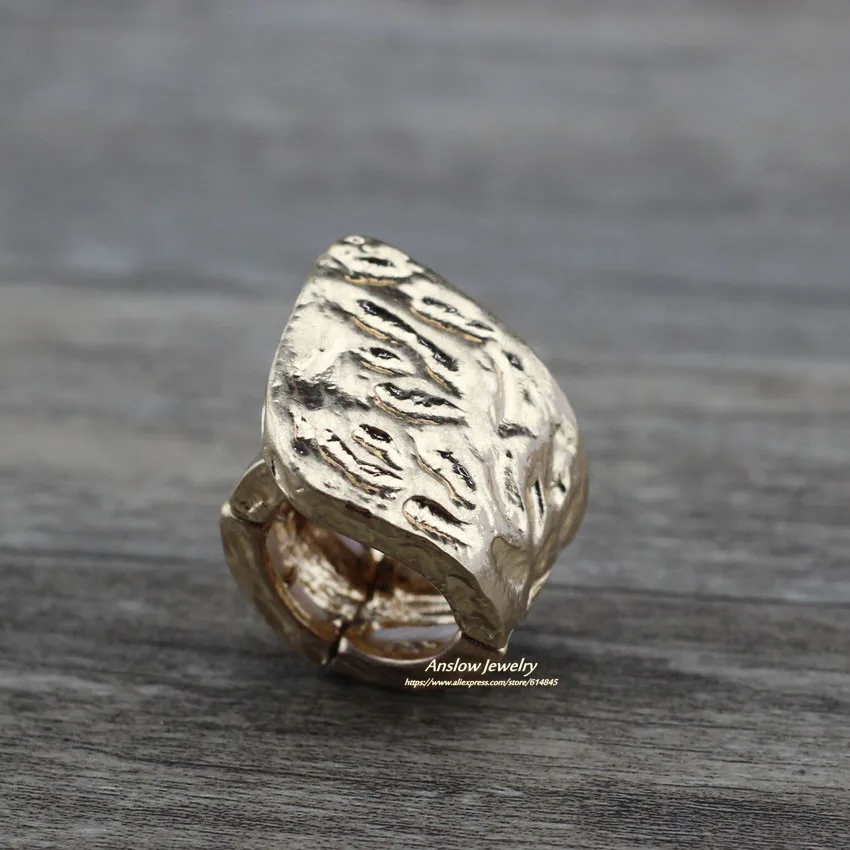 MATTED GOLD Anslow модные ювелирные изделия Креативный дизайн регулируемый 19 мм Диаметр мужские кольца древнее серебро/золото цвет отец подарок LOW0002AR - Цвет основного камня: MATTED GOLD