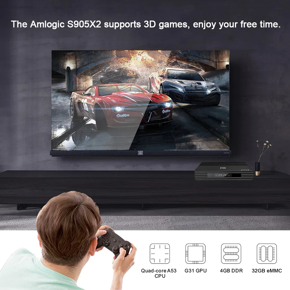 A95X F2 tv Box Android 9,0 Cortex-A53 Четырехъядерный 4 K 4GB32GB 64 GB tv BOX 2,4G WiFi Дисплей времени видео плеер для Smart tv