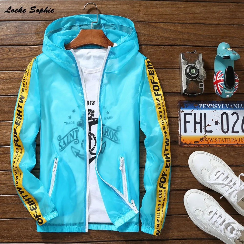 1pcs Men Plus size zipper jackets coats 2020 Summer Fashion Breathable thin splicing Hooded Coats Travel jacket | Мужская одежда