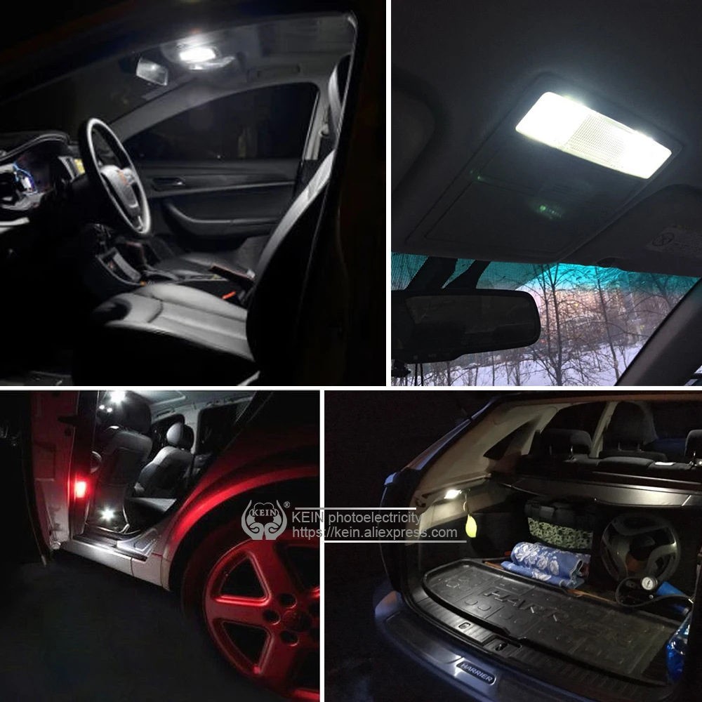 KEIN 6PCS T10 W5W LED Bulb C5W Festoon BA9S T4W C3W C10W Auto 5050 15SMD Dome plate Reading interior t10 Light Lamp 12V Vehicle |