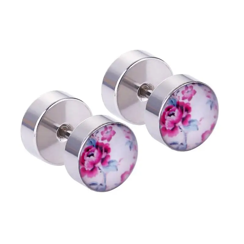 1 пара = 2 шт. пирсинг из хирургической стали ювелирное изделие с розовым