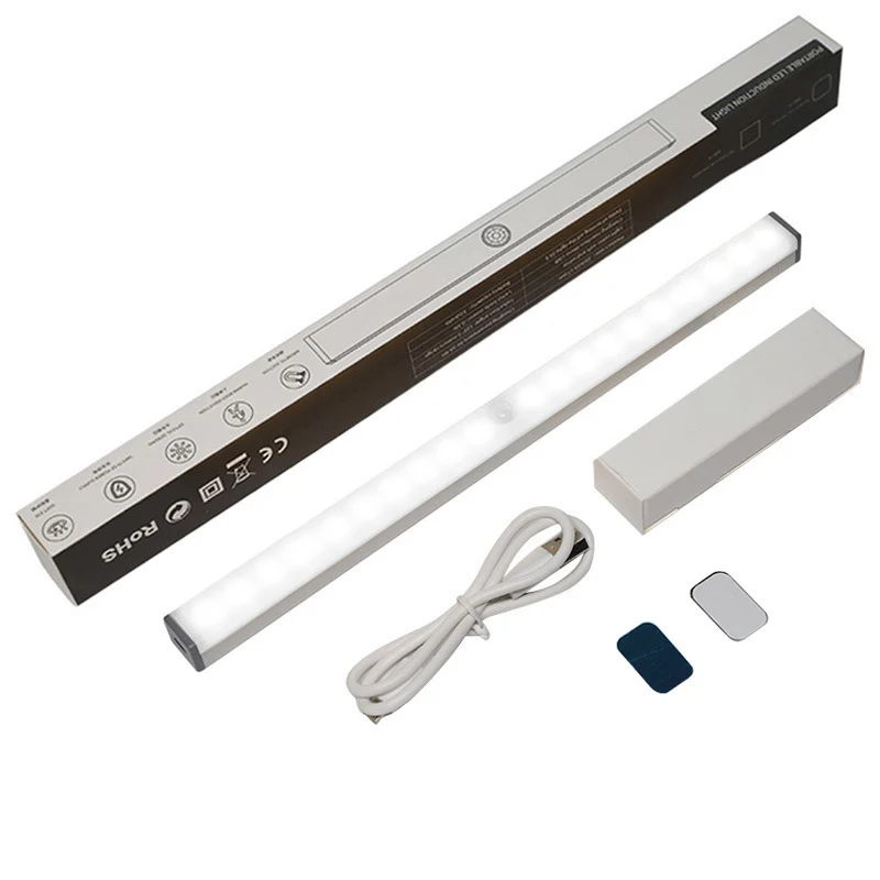 White-297mm Светодиодный светильник, кухонные шкафы, PIR датчик движения, Светодиодная лента для шкафа, светодиодный бар, лестница, лампа для платяного шкафа, домашний ночной Декор - Испускаемый цвет: White-297mm