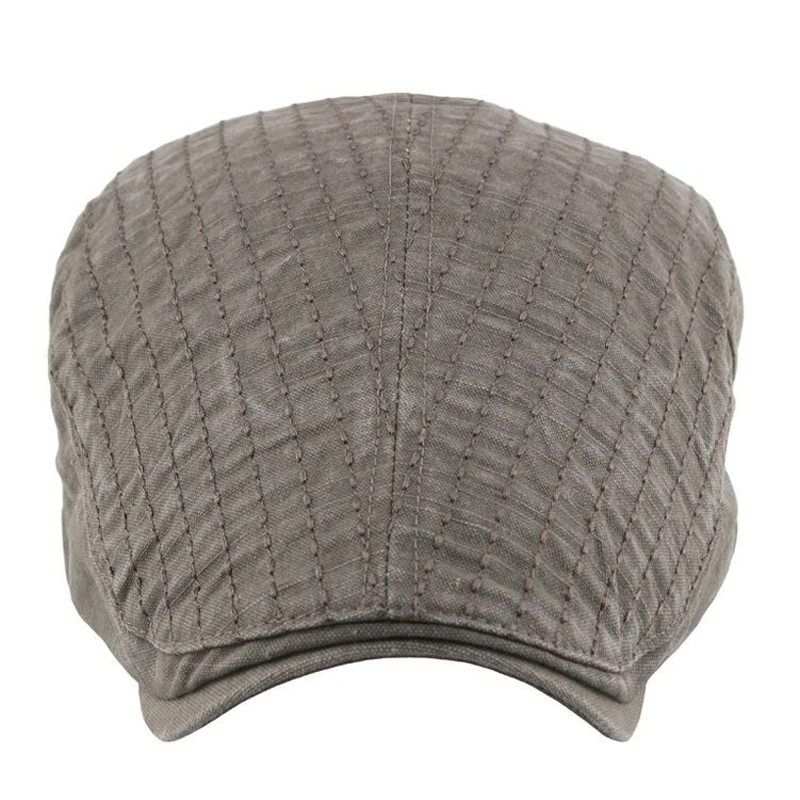 PCFDDR Spring and Summer 2019 New Middle-aged and Old-aged Duck Tongue Cap Wash Suture Stripe Thin Pure Beret.