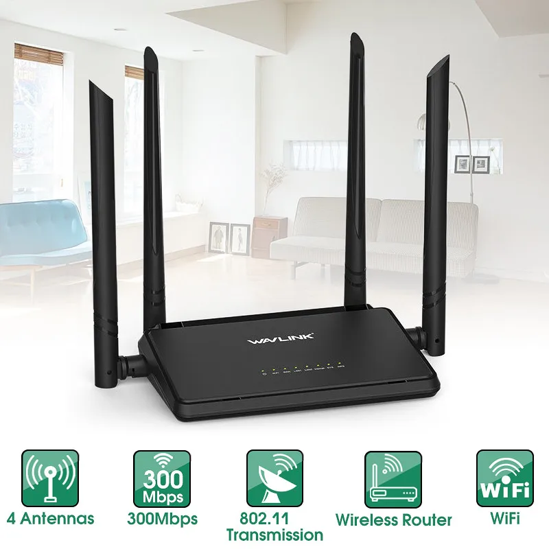 Wavlink WS-WN529R2P 4x5dBi антенны 300 Мбит/с Интеллектуальный беспроводной маршрутизатор ЕС/США/Великобритания