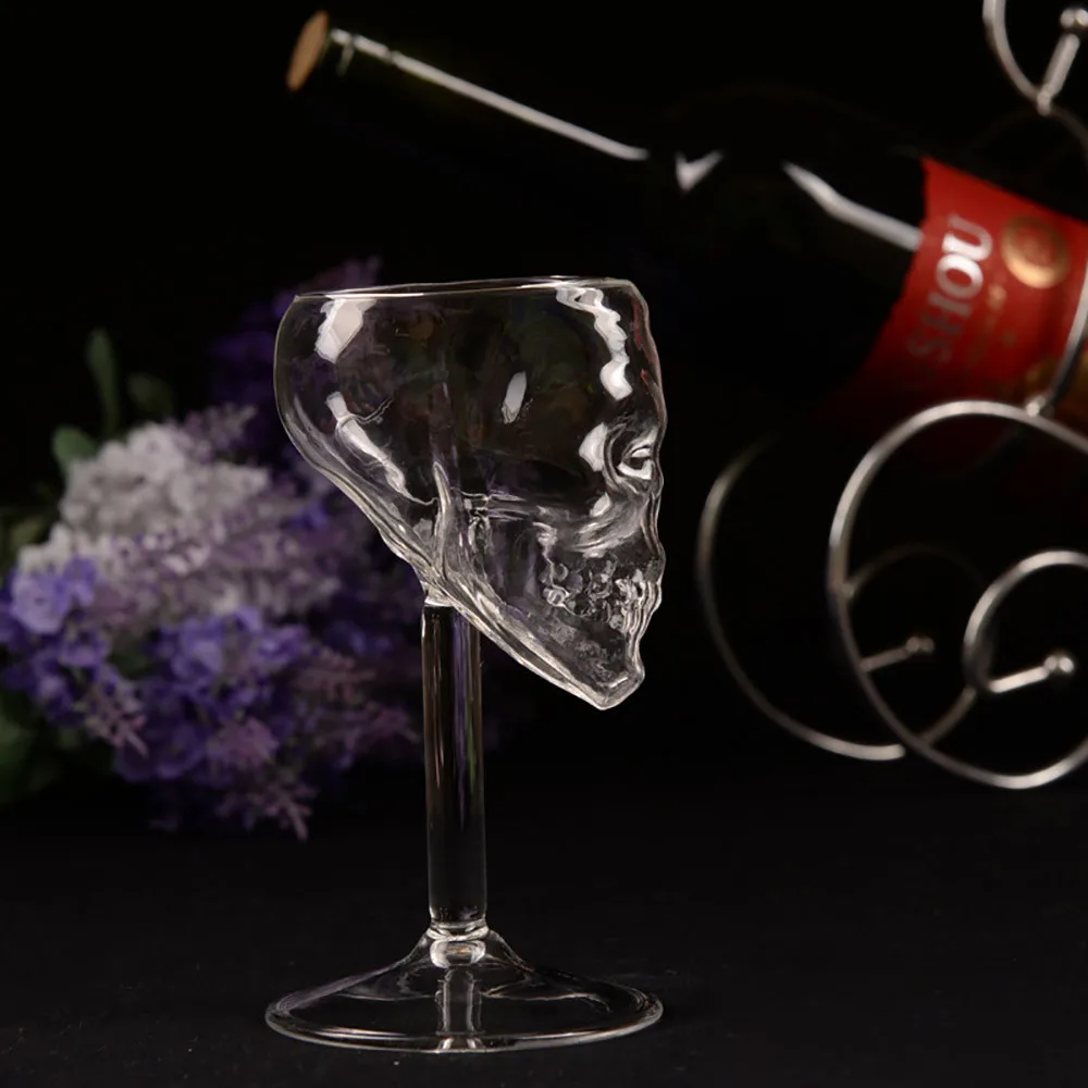 

Transparent Beer Wine Cup Bottle Glass Skull Cup Red Wine Sober kitchen accessories High Cocktail Glasses Bar Decoration