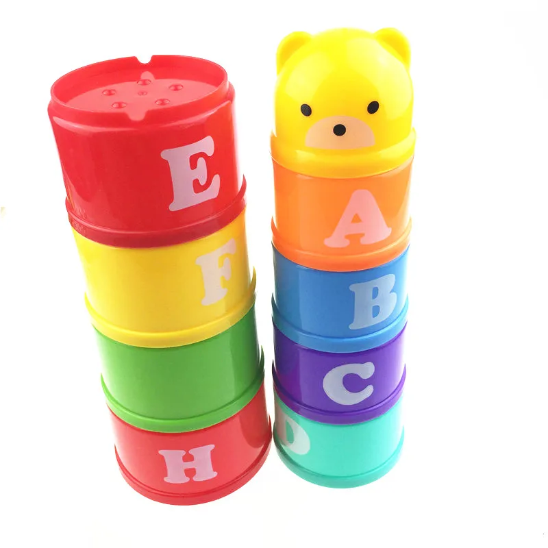 

New Fashion Colorful 1 Set Baby Kids Educational Toy Figures Letters Folding Cup