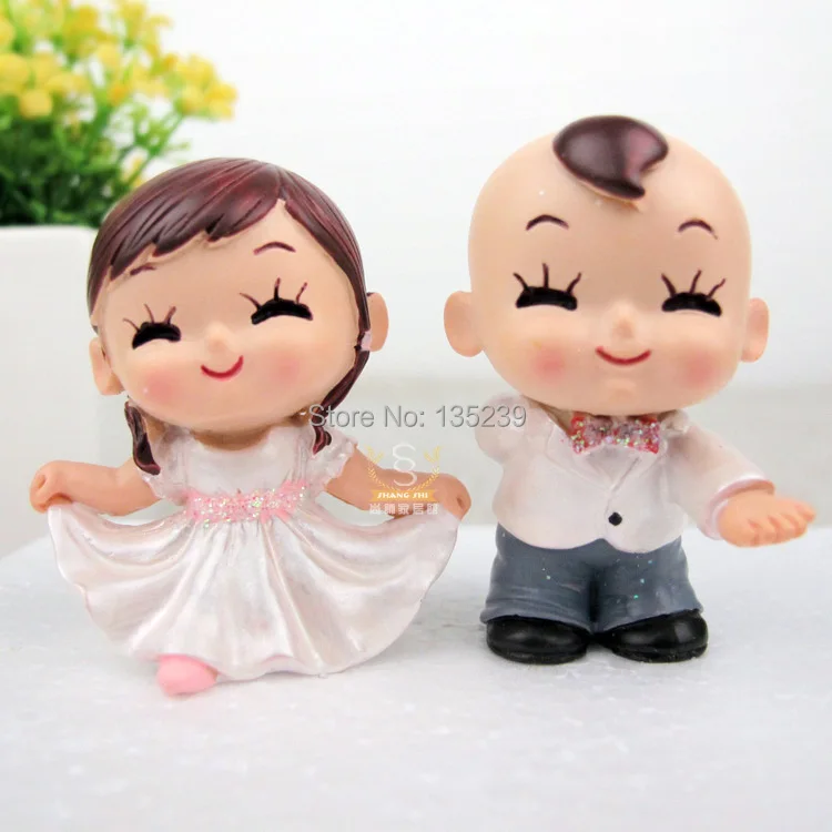 Прекрасная девочка и мальчик танец торт Топпер забавные сувенирная Статуэтка