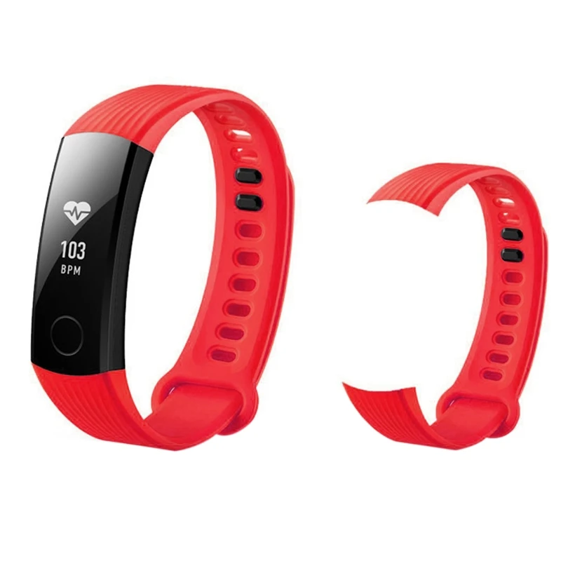 Ремешок для часов для huawei Honor Band 3 сменный силиконовый черный браслет на запястье Регулируемый универсальный ремешок для часов