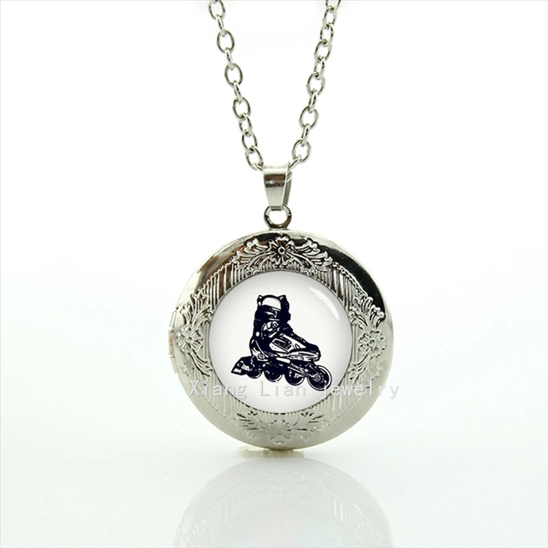 

Collier Maxi Necklace Trendy Locket Necklaces Pendants Rollerblades Picture Roller Skate Skating Gifts For Sports Lover T784