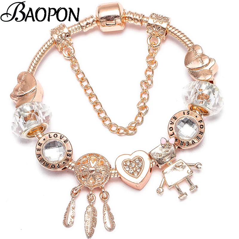 BAOPON высокое качество робот бусы очаровательный браслет подходит для