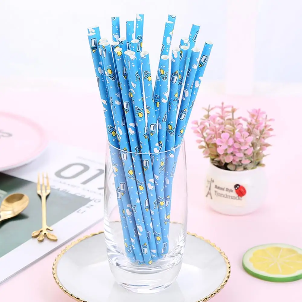 25 шт. декоративные соломинки для детского дня рождения|Одноразовая посуда