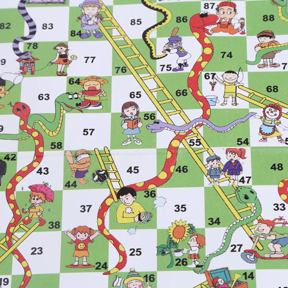 Портативный змей и лестницы головоломки складные Snake Chess игрушки для детей игры дошкольного обучения