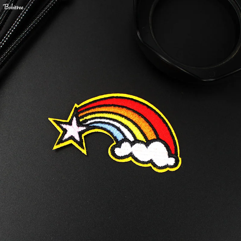 2019 модные радужные патчи креативные наклейки с помощью утюга для детской куртки