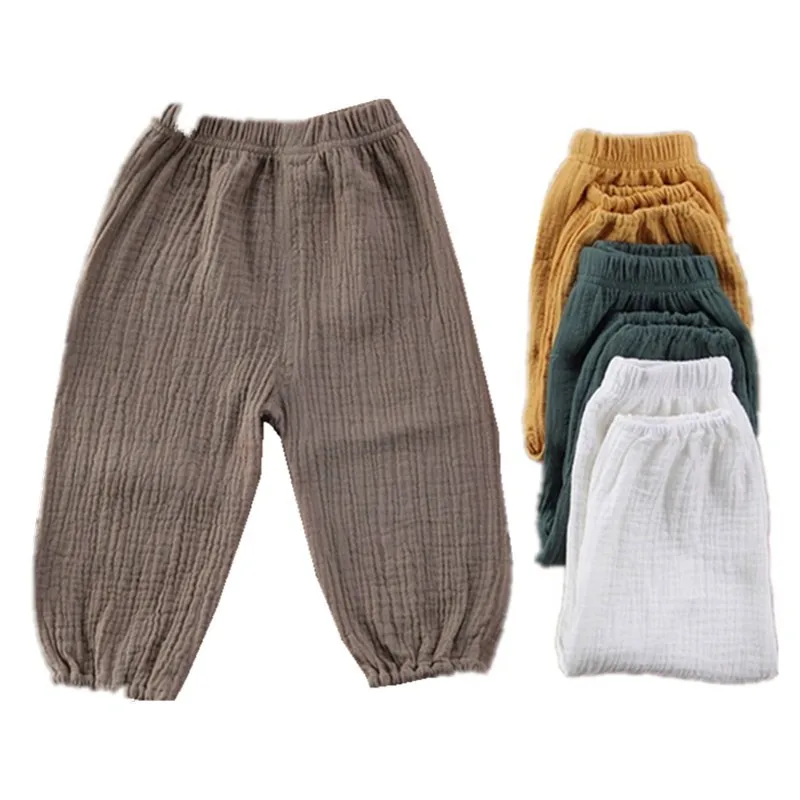 Детские однотонные простые Стильные брюки pudcoco в стиле ретро эластичные длинные