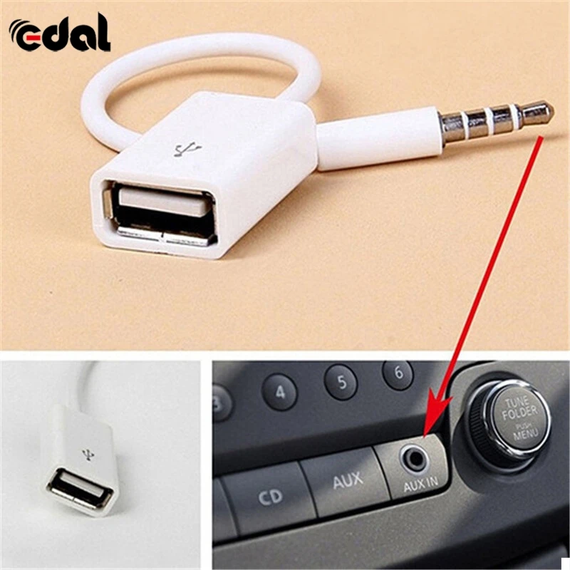 EDAL Jack 3 5 AUX аудио разъем к USB 2 0 конвертер Aux кабели шнур для автомобиля MP3 динамик U