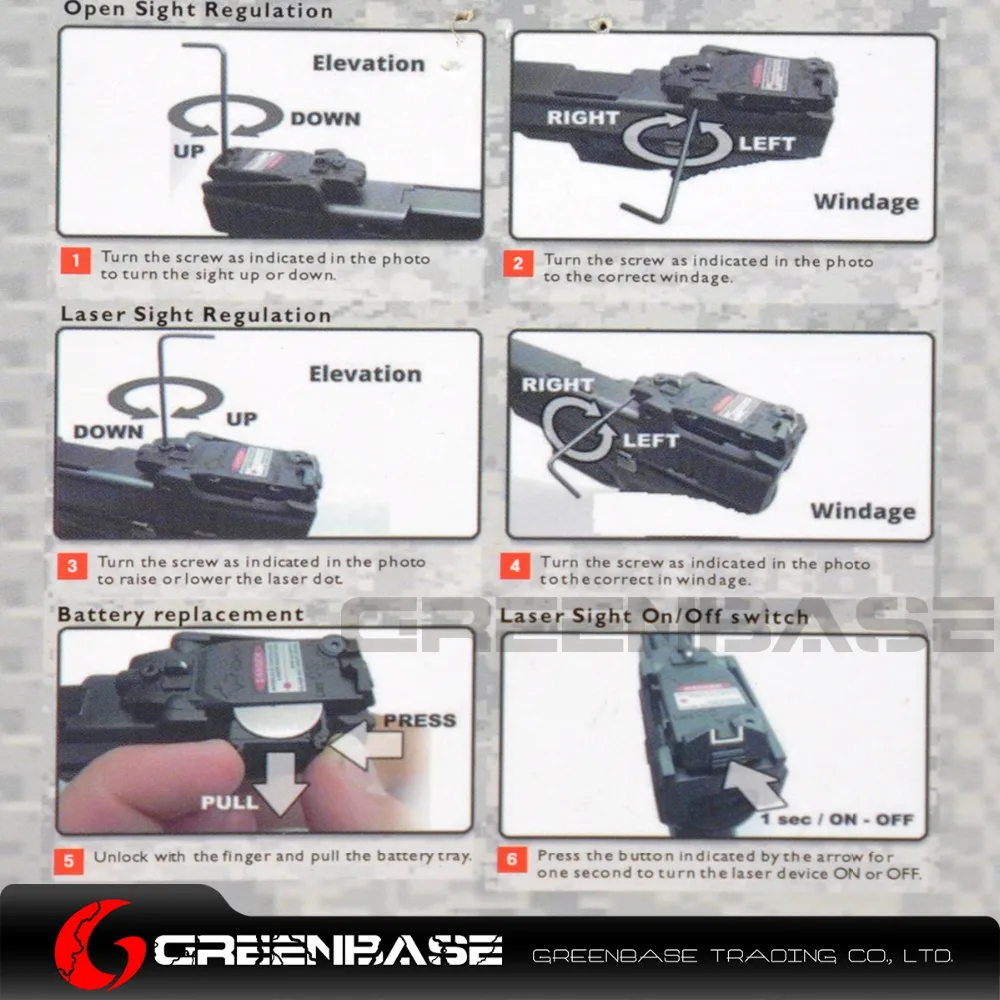 Greenbase тактический Глок лазерный прицел сзади красный лазер с целью Fit Airsoft Glock 17 18C 19 22 23 25 26 27 28 31 32 33 34 35 37 лазер