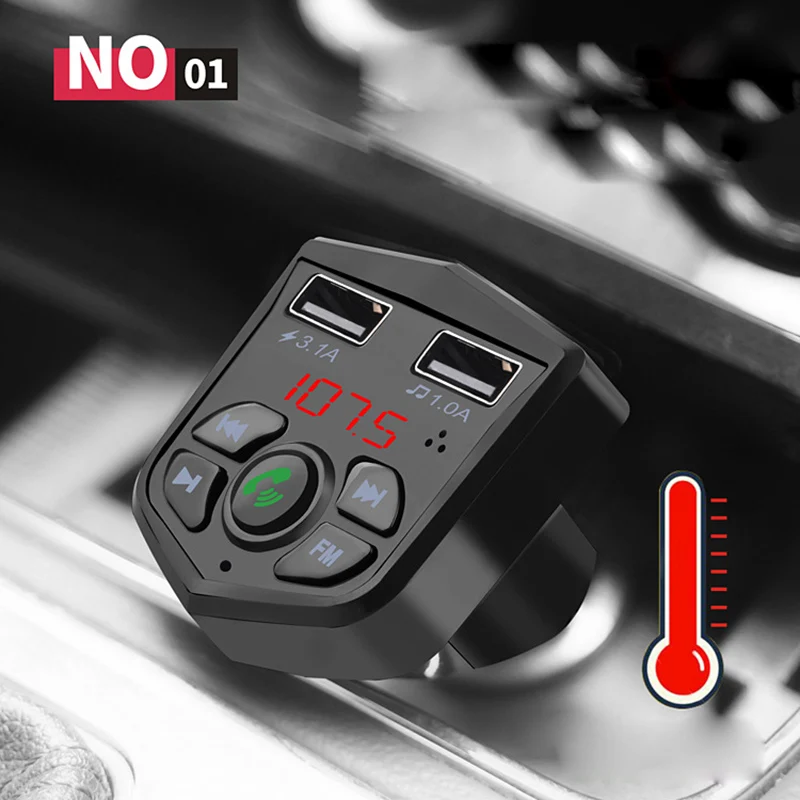 Bluetooth, беспроводной fm-передатчик, гарнитура, Bluetooth 5,0, автомобильный комплект, 3.1A, быстрая зарядка, двойное USB зарядное устройство, TF карта, Автомобильный mp3 плеер