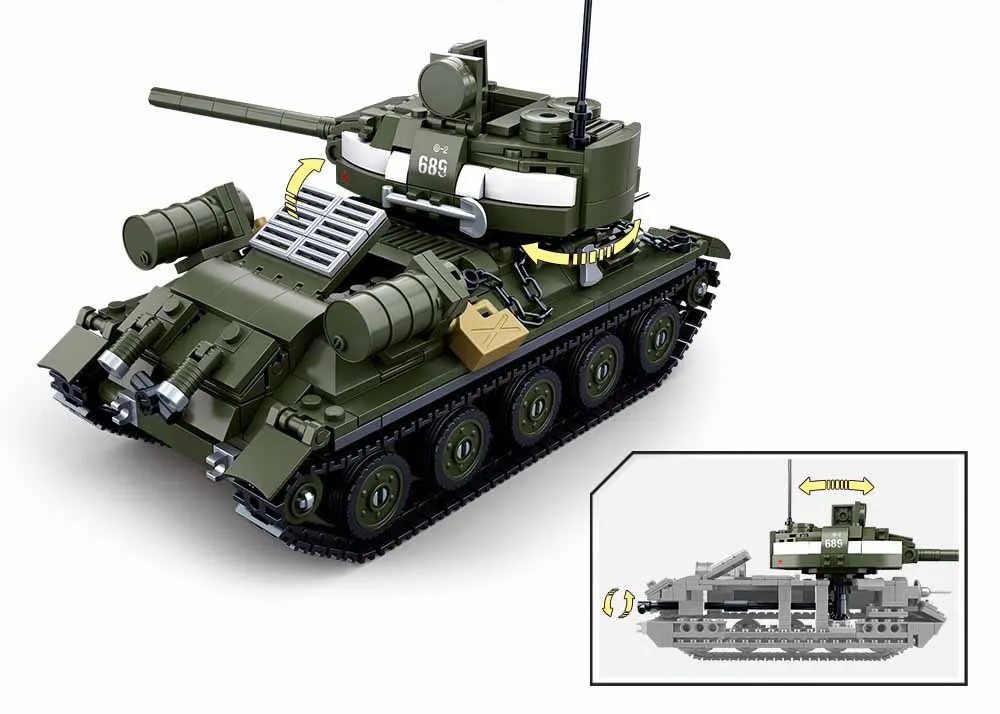 0689 687 шт 2в1 Второй мировой войны Военный T34/85 2 танка строительные блоки кирпичи игрушка