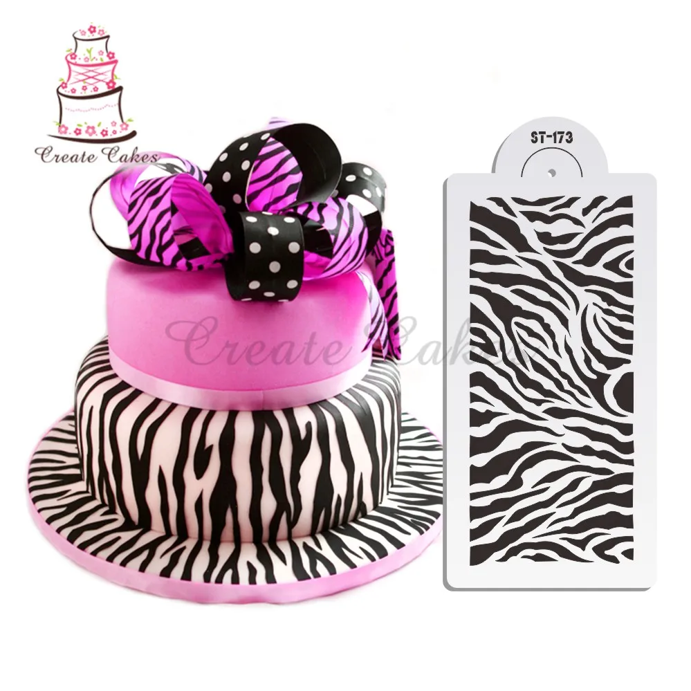 Zebra Skin трафарет для торта дизайн пластиковый шаблон кекса и украшение печенья