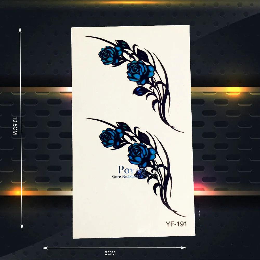 Цветок татуировки Временные-розы наклейки для временных татуировок Для женщин
