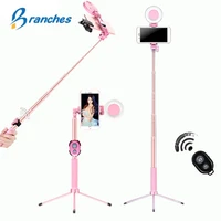 1 7m extendable live tripod selfie stick led ring light stand 4 in 1 with monopod phone mount for iphone x 8 android smartphone