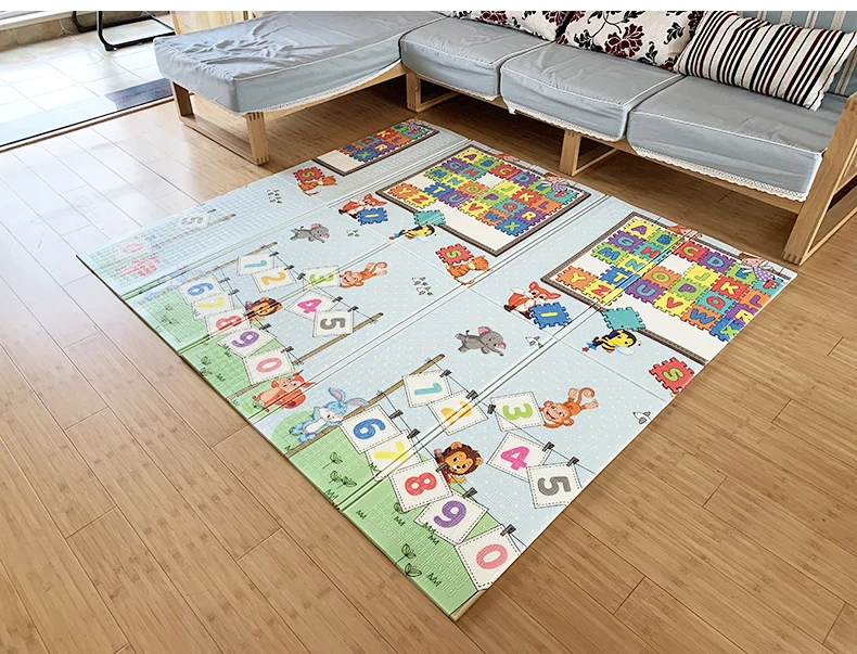 Детский Блестящий складной игровой коврик 180X200 см/71X79IN детский игровой коврик 1 см/0.4IN толщина ковер с рисунком водонепроницаемый Противоскользящий коврик