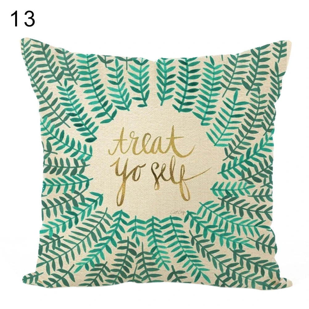 

45x45cm Plants Pattern Pillow Case Cushion Cover Home Cafe Sofa Bed Car Decor