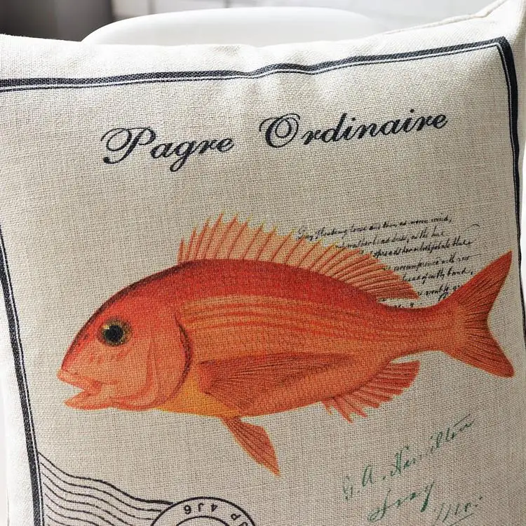 Креативная Подушка американская кантри морская рыба льняная наволочка подушки