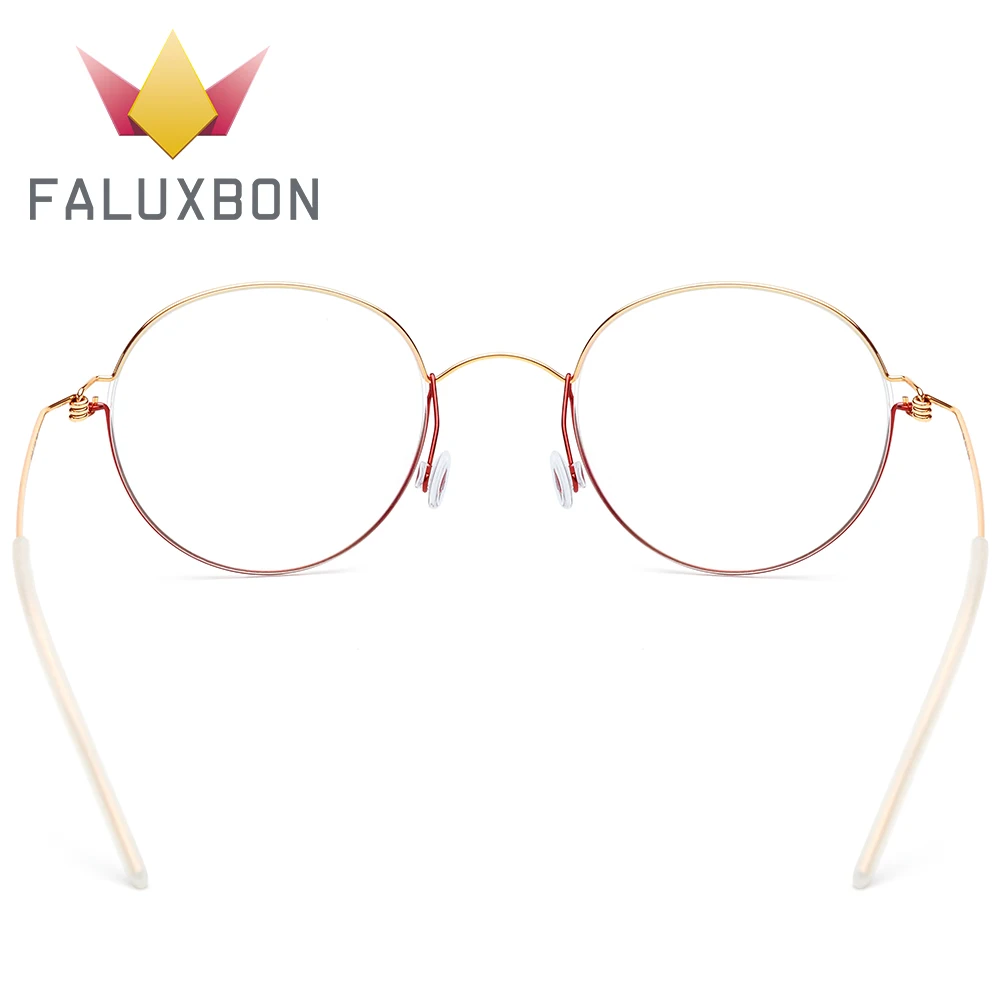 Безвинтовое Титан сплав оптические очки рамки для женщин круглый ретро оправа