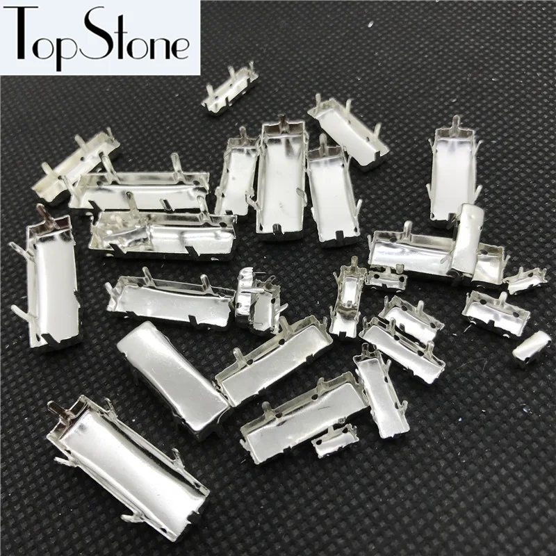 Все размеры багет прямоугольная металлическая чашка Когти серебро/латунь цвет