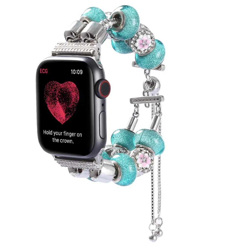 Брендовый ремешок ручной работы для apple watch, серия 1, 2, 3, 4, браслет с драгоценным камнем из агата для iWatch 38 мм, 42 мм, 40 мм, 44 мм, серия 5