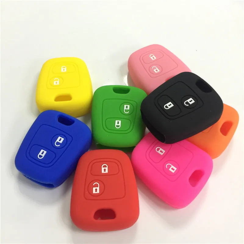 2 кнопки силиконовый резиновый чехол для автомобильного ключа Citroen C1 C2 C3 Pluriel C4 C5 C8