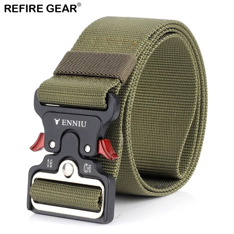 

Refire Gear Heavy Duty Quick Release Outdoor Belt Men Survival SWAT Combat Tactical Belts Male Soldier Safety Nylon Belts 5CM