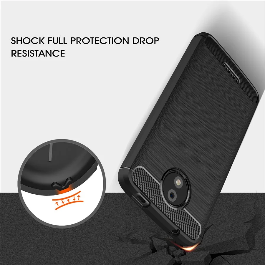 Luxury Soft TPU Silicone Brushed Carbon Fiber Texture Phone Case Cover for Moto G4 G5 G5S G6 C Plus Play M Z Z2 Force X4 |