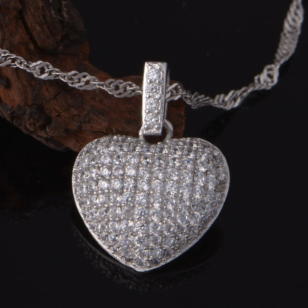 Classic Heart Necklace Fine Jewelry White Beautiful Necklaces for Women Gift of Love Chain Pendant | Украшения и аксессуары