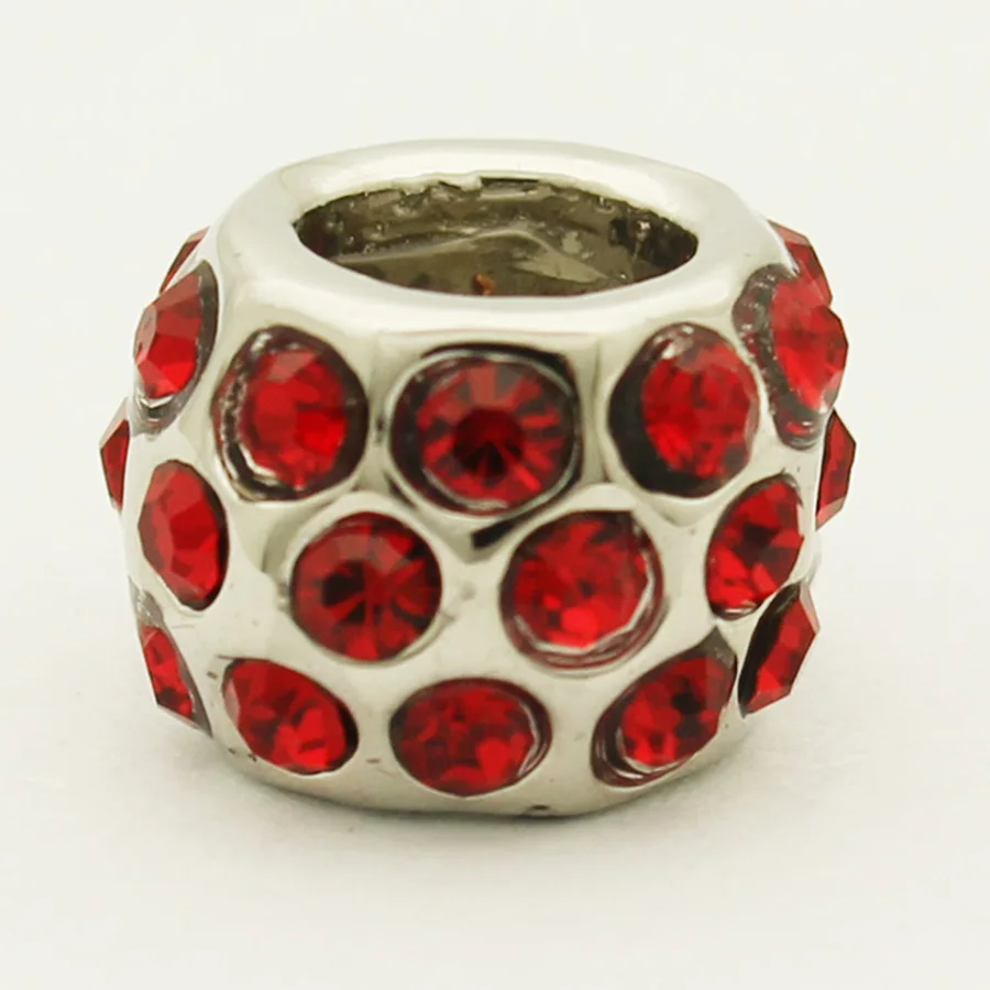 Слайд шарм Бесплатная доставка Любовь горячее сердце Красный Кристалл Шарм fit