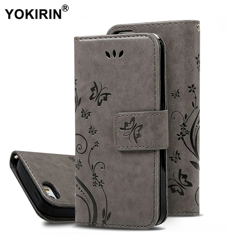 YOKIRIN для iPhone 5S с цветочным принтом Роскошный кошелек из искусственной кожи