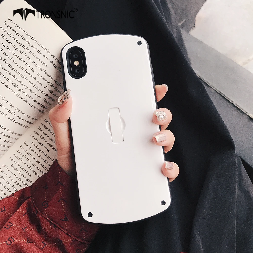 Простой черный чехол TRONSNIC для телефона iPhone X XS MAX XR роскошные чехлы подставки с