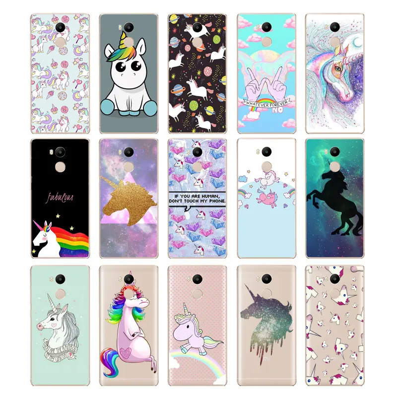 DREAMFOX L419 Cute Rainbow Unicorn Horse Soft TPU Silicone Case Cover For Xiaomi Redmi Note 3 4 4X 5 5A 6 7 Pro Global |