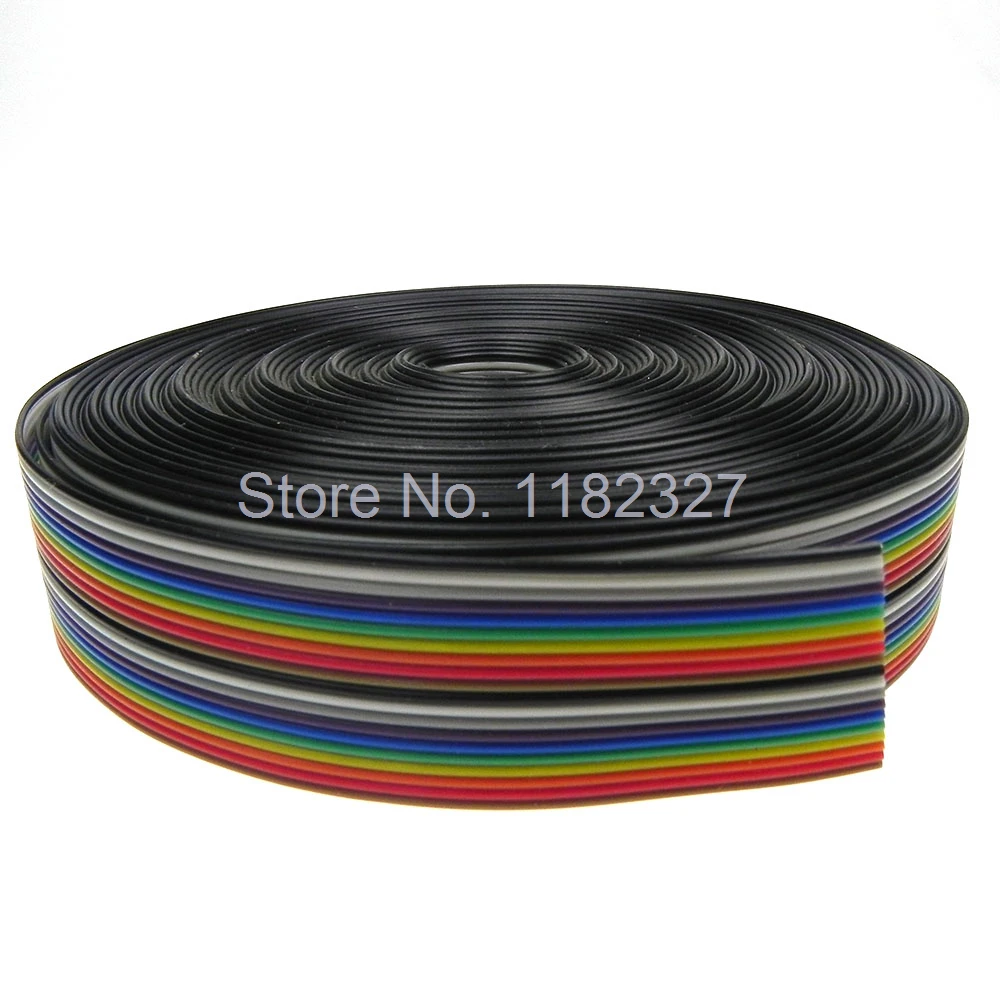 (5 м/лот) плоский ленточный кабель UL2651 105C AWG28 20Pin 1 27 мм Шаг 5000 длинные цвета