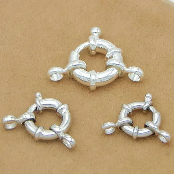 Genuine Pure 925 Silver Findings 5pcs solid SILVER SPRING RING BEAD CLASPS Real for jewelry | Украшения и аксессуары