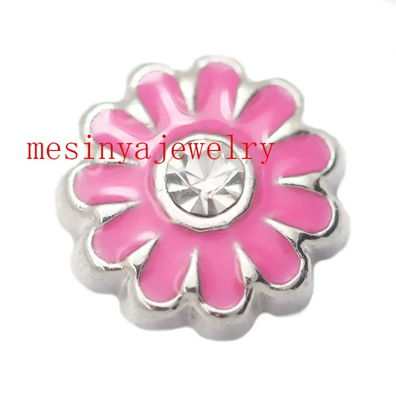 10 шт. светло-красные плавающие шармы маргаритки для стеклянного медальона