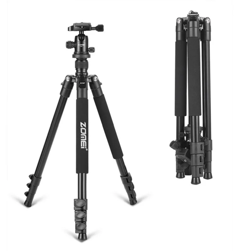 Профессиональный алюминиевый гибкий штатив Zomei Q555 для DSLR камер портативные