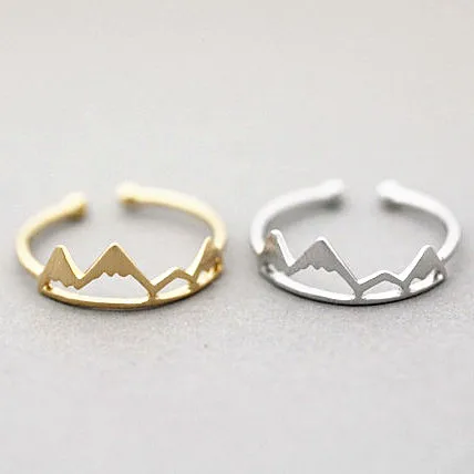 Fashion Wave Adjustable Snow Mountain Rings for Women Climber Outdoor Sports Series Jewelry Stainless Steel Birthday Gift Anillo|ring