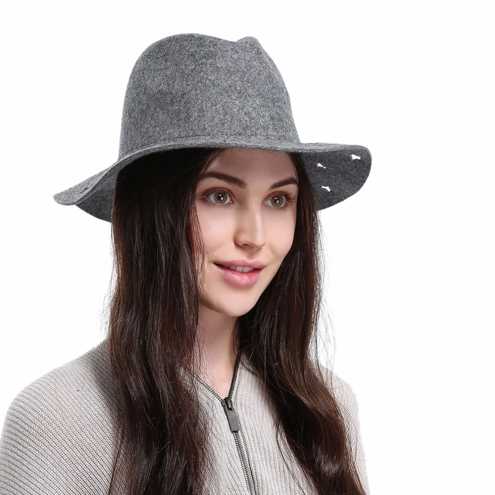 Для женщин Винтаж Твердые выдалбливают звезды шляпы фетровые для шапки 100% чистая