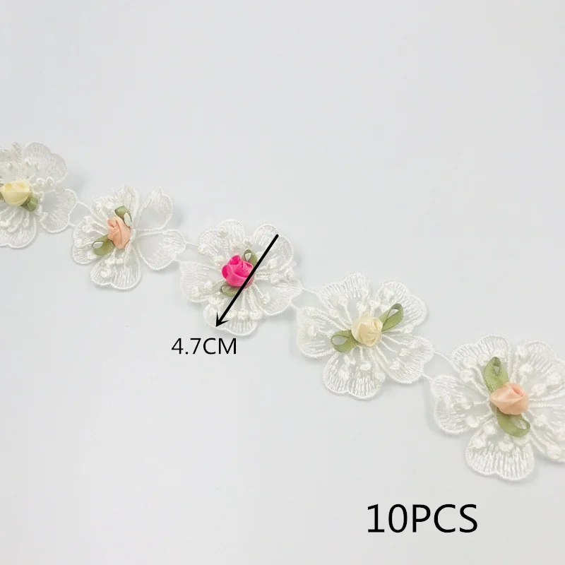 A 10PCS Высокое качество 10 шт. кружевная отделка вышитая кружевная лента для шитья Свадебные украшения DIY Ювелирные изделия/аксессуары для одежды - Цвет: A 10PCS