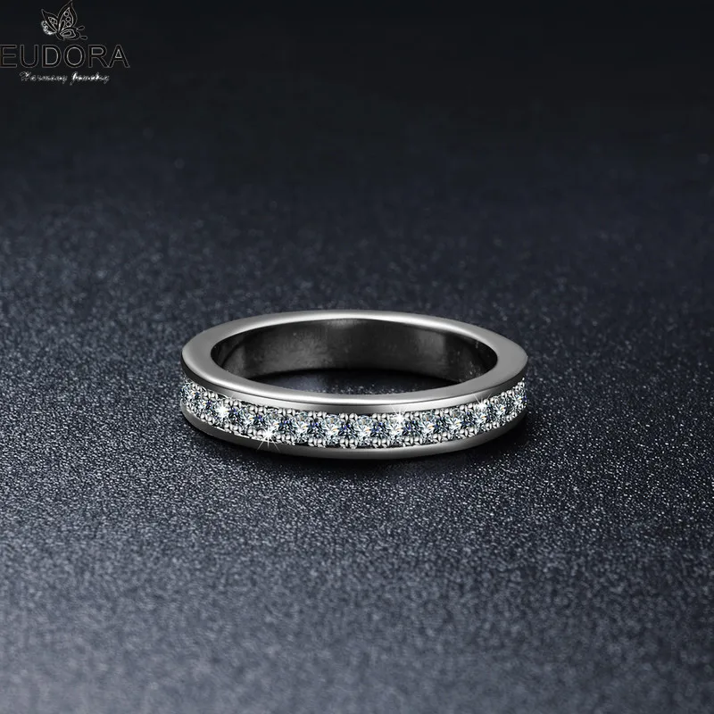 Женское кольцо на палец Eudora жемчужное с фианитами ААА Круглый тонкий 2018|ring love|love