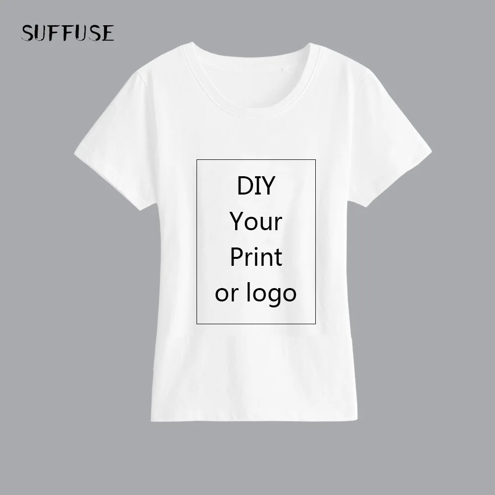 Пользовательские печатные футболки для женщин DIY изображение логотипа текст печати белая леди Тонкий Топ тройники процесс передачи тепла