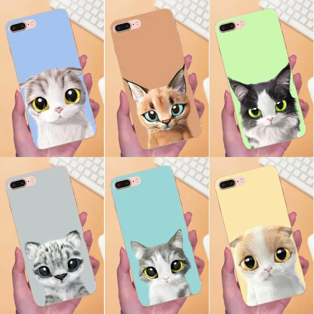 Чехол из ТПУ Kawaii Cute Cat для Huawei Honor 4C 5A 5C 5X 6 6C 6A 6X 7 7X 8 9 V8 V10 Y3II Y5II Y6II G8 P7 Play Lite | Мобильные