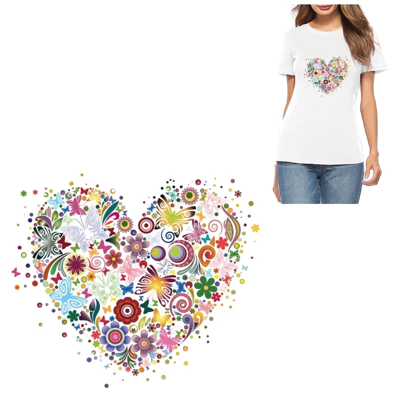 Нашивка с железным сердечком DIY термопереводная наклейка аппликацией тканевая